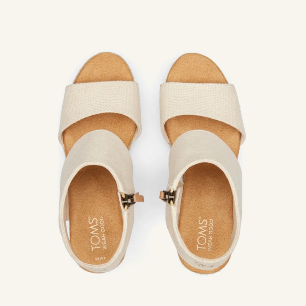 NWOB TOMS Women’s Majorca Rope Platform Sandal - Natural Basket Weave Size: 7.5 - Picture 3 of 15